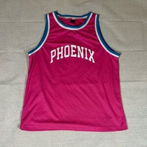 PHOENIX Tank Top Jersey - Pink with Blue and White Trim LG